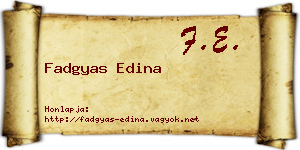Fadgyas Edina névjegykártya